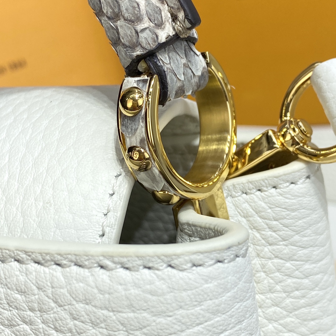 Louis Vuitton CAPUCINES MINI Taurillon Leather Bag M56399 Snow White